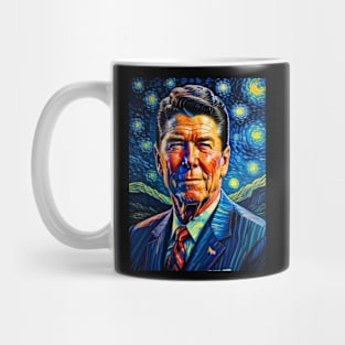 Ronald Reagan in starry night Mug